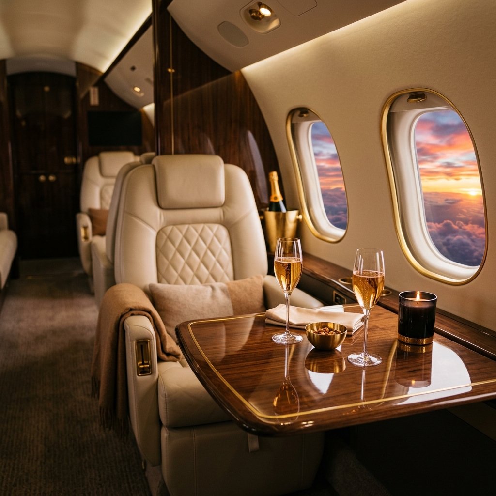 Luxury Private Jet Interior